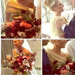 Knitted bridal shawl